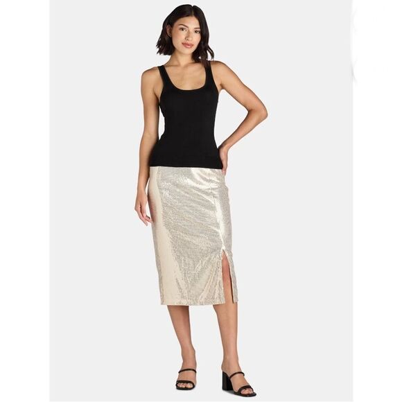 Women's Sequin Skirt with Side Slit, 2-Pack Size XXL - Picture 5 of 12
